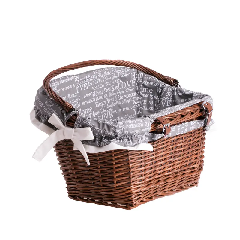 Magnus wicker bicycle basket with leather straps and trim TheWickerStories