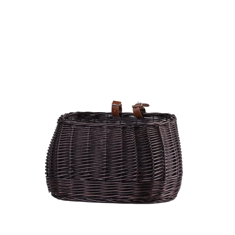 Marone wicker bike basket with straps TheWickerStories