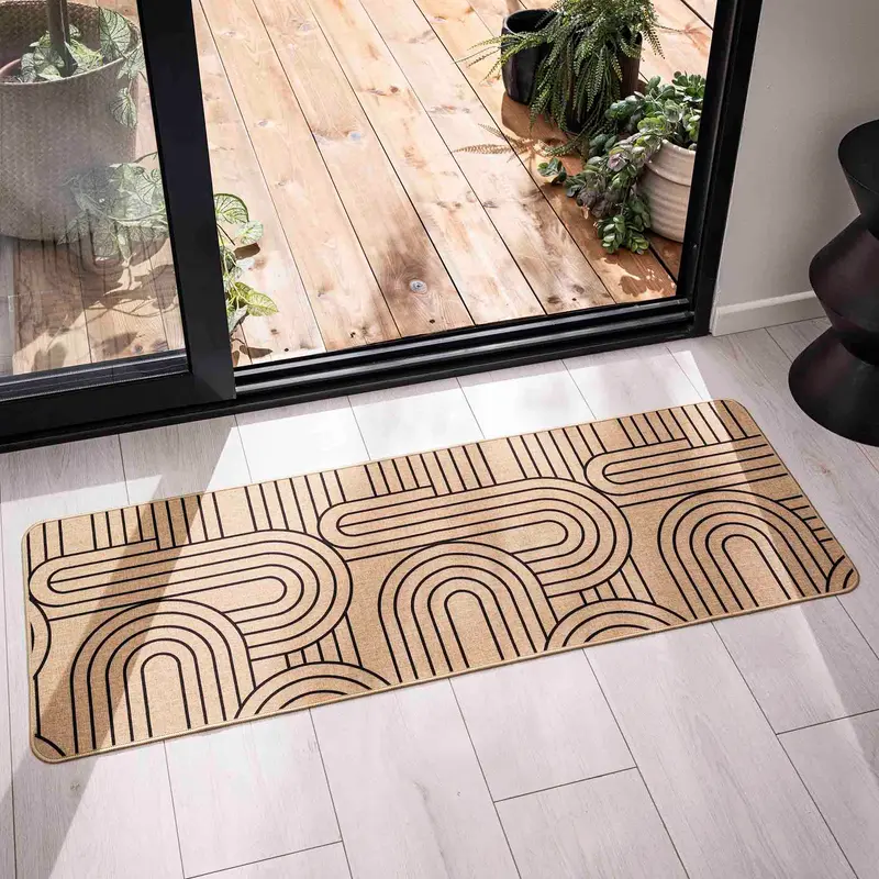 Mata prostokątna MODUL BLACK, 45 x 120 cm, tkana