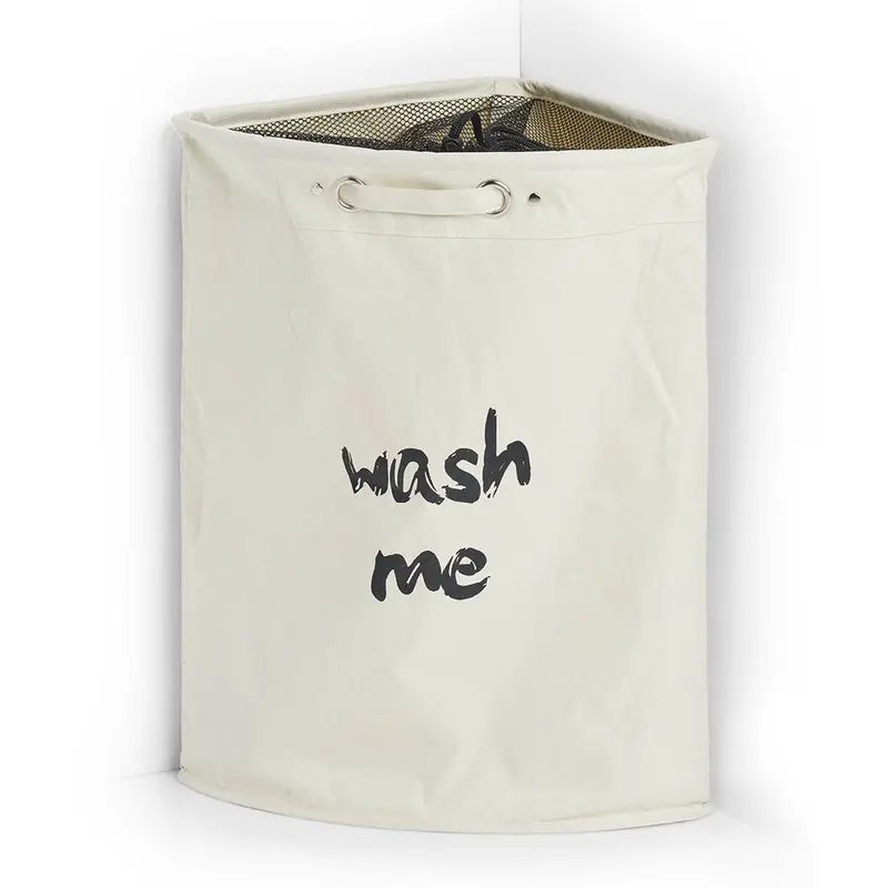 Materiałowy kosz na pranie narożny WASH ME, 34 x 34 x 56 cm
