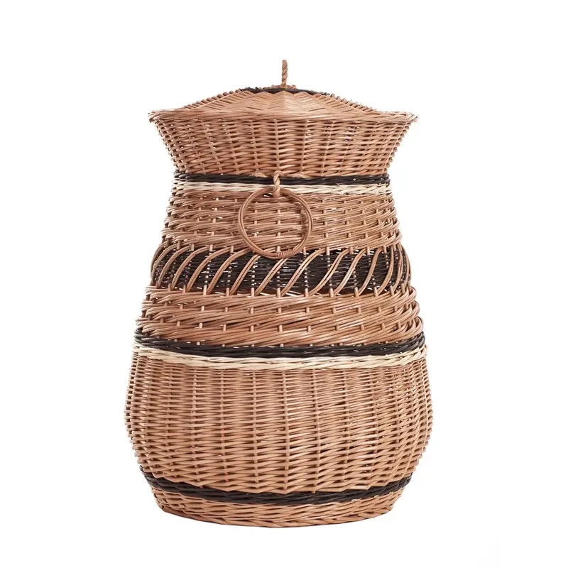 Meliora wicker laundry hamper for bathroom and laundry room, with lid TheWickerStories