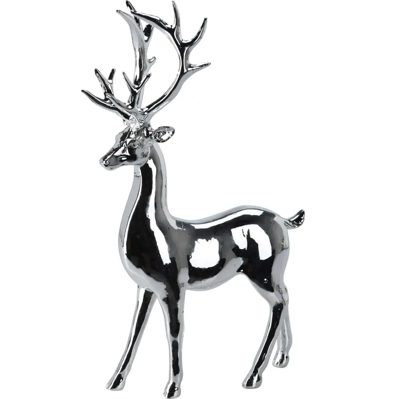 Metaliczna figurka renifer, 29 cm