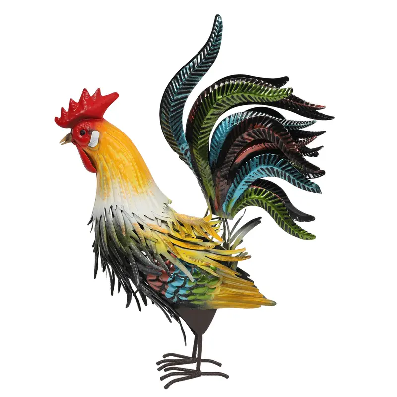 Metalowa figurka ogrodowa kogut, 40 cm