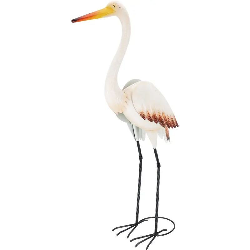 Metalowa figurka ogrodowa żuraw, 87 cm