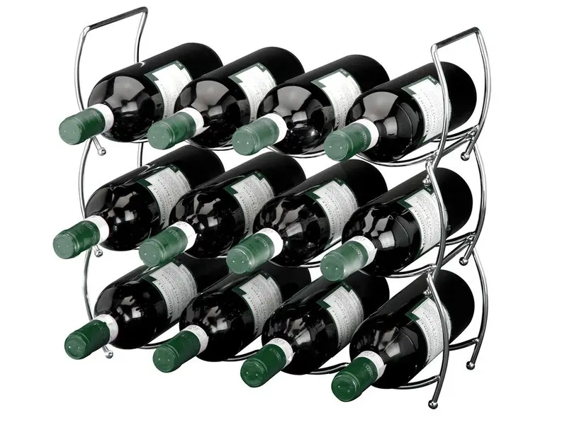 Metalowy stojak na wino - 3 sztuki w komplecie