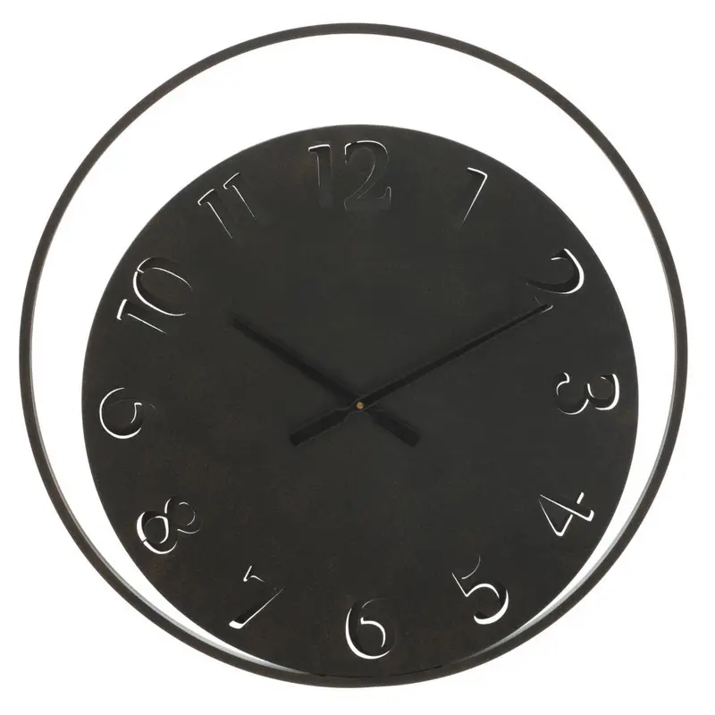 Metalowy zegar ścienny, Ø 60 cm, czarny