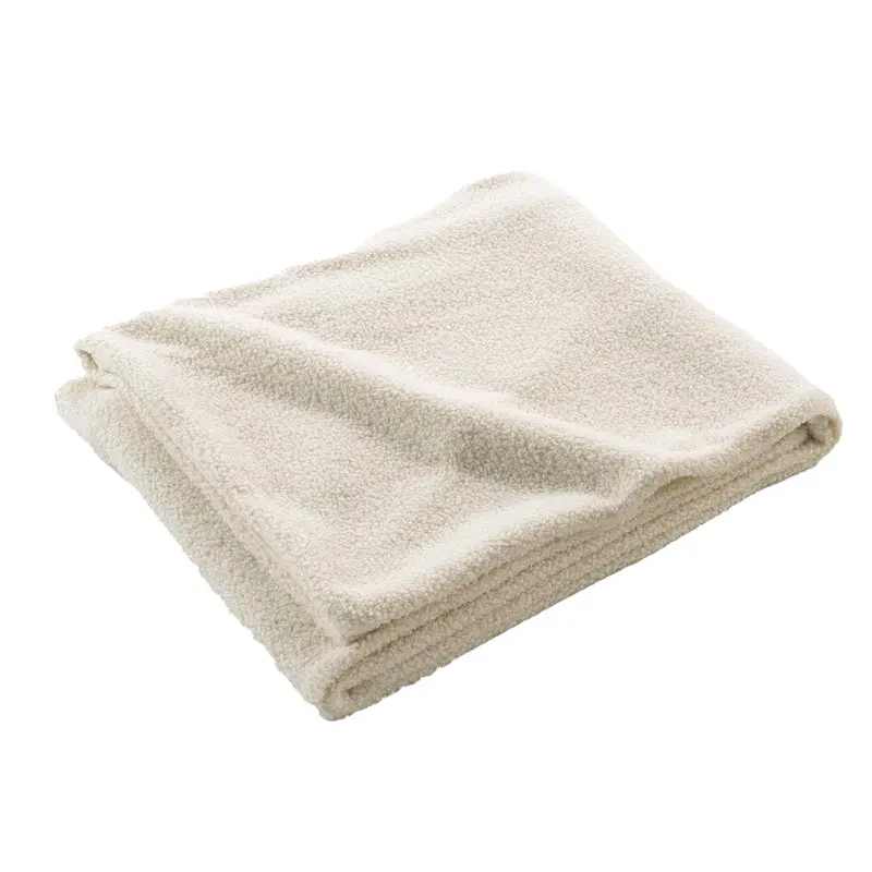 Miękki koc polarowy WOOLY, efekt boucle, 125 x 150 cm