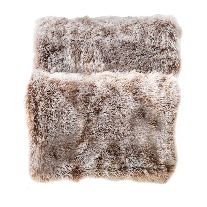 Miękki koc ze sztucznego futra, BEIGE
