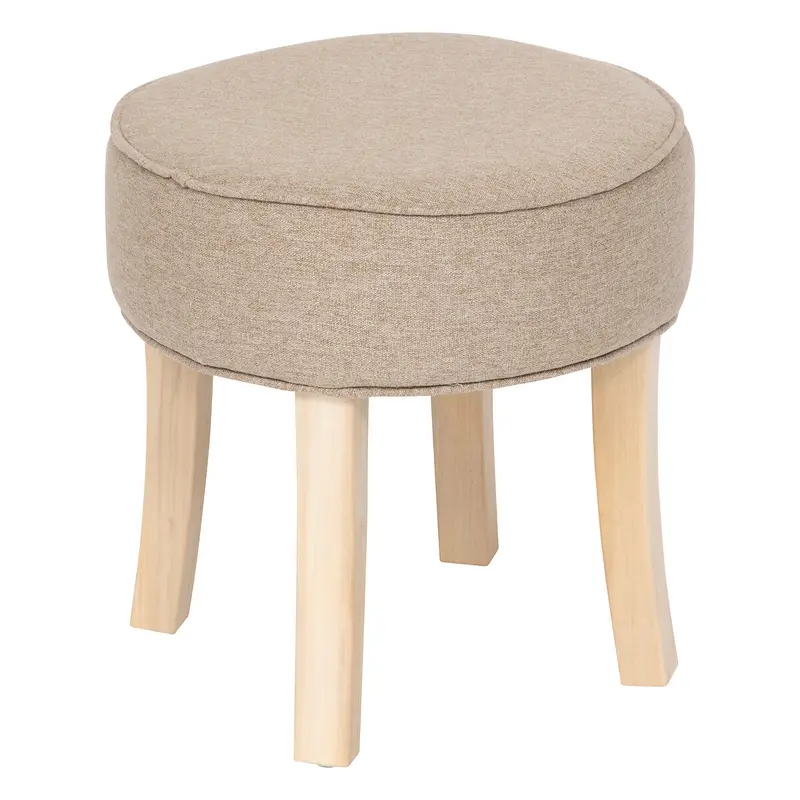 Miękki stołek tapicerowany ADRIEL taboret do toaletki, Ø 35 cm