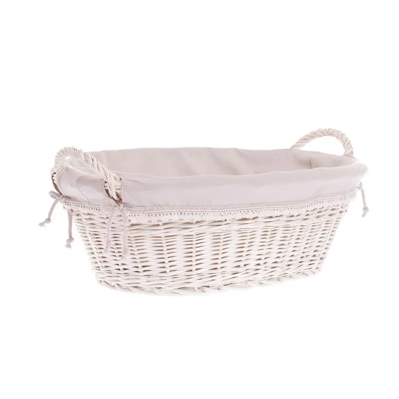 Milvus wicker basket with handles and beige lining TheWickerStories
