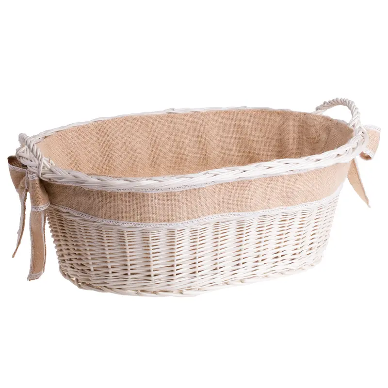 Milvus wicker basket with jute trim and handles TheWickerStories