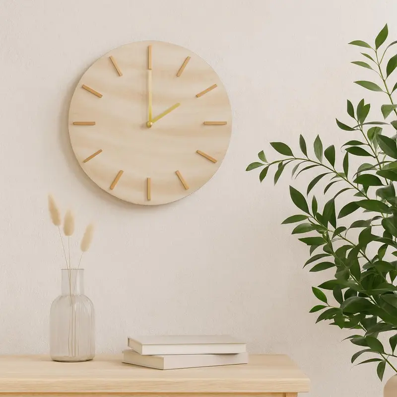Minimalistyczny zegar ścienny SUM, wzór marmuru, Ø 30 cm