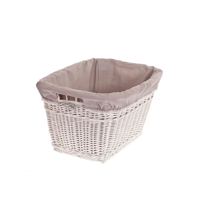 Mivella wicker laundry basket with beige trim and handles TheWickerStories