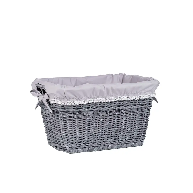 Mivella wicker storage basket with gray trim TheWickerStories