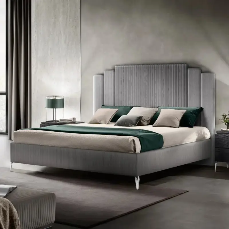 MODERNA CHROME WŁOSKIE ŁÓŻKO TAPICEROWANE KING SIZE 180/190/200 X 200CM / ADORA ARREDOCLASSIC