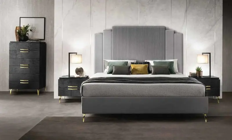 MODERNA GOLD WŁOSKIE ŁÓŻKO TAPICEROWANE QUEEN SIZE 153/160 X 190/200CM / ADORA ARREDOCLASSIC