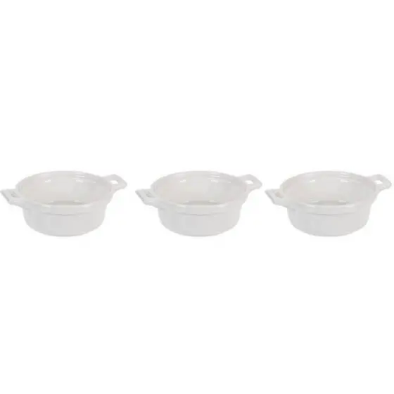 Naczynia do zapiekania z porcelany, 3 sztuki