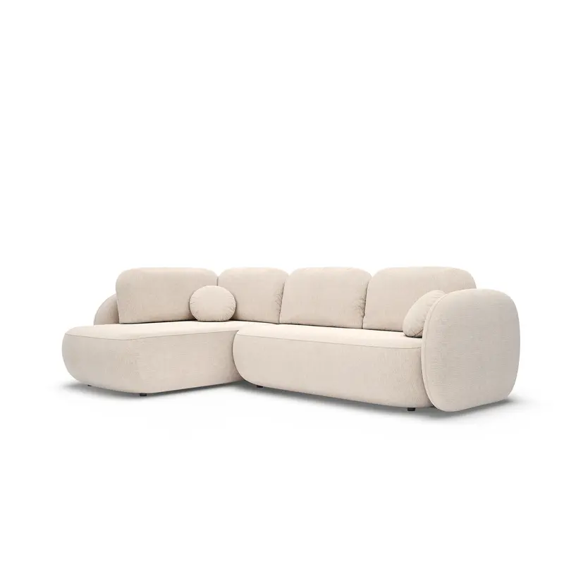 Narożnik z funkcją spania o powierzchni 123x250 w stylu organic modern | OLEMO