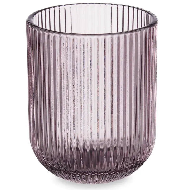 Niska szklanka do wody LINES z ryflowanego szkła, 270 ml