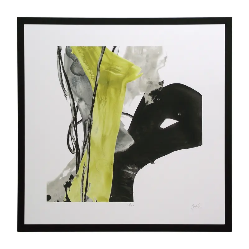 Obraz Abstrakcja "Szara cytryna I" w ramie 61x61 cm