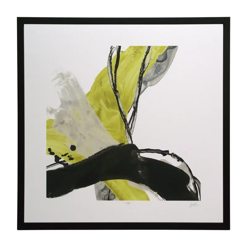 Obraz Abstrakcja "Szara cytryna III" w ramie 61x61 cm