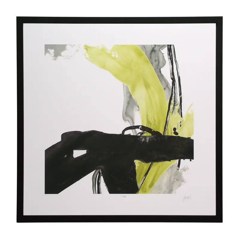 Obraz Abstrakcja "Szara cytryna IV" w ramie 61x61 cm
