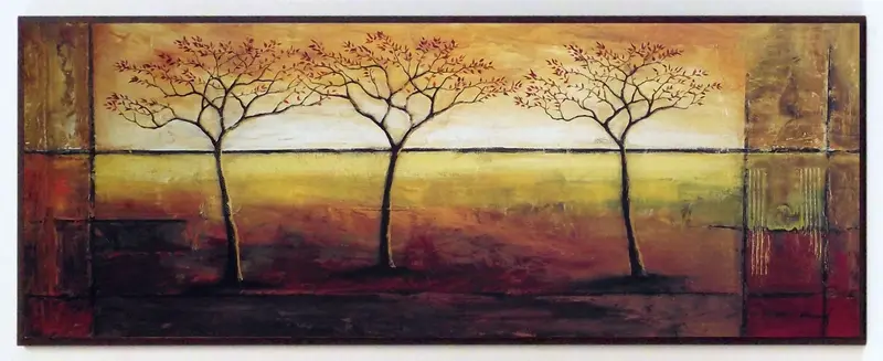 Obraz Abstrakcja z drzewkami 81x31 cm