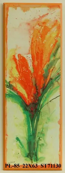 Obraz Abstrakcyjny kwiat w pomarańczy 22x63 cm