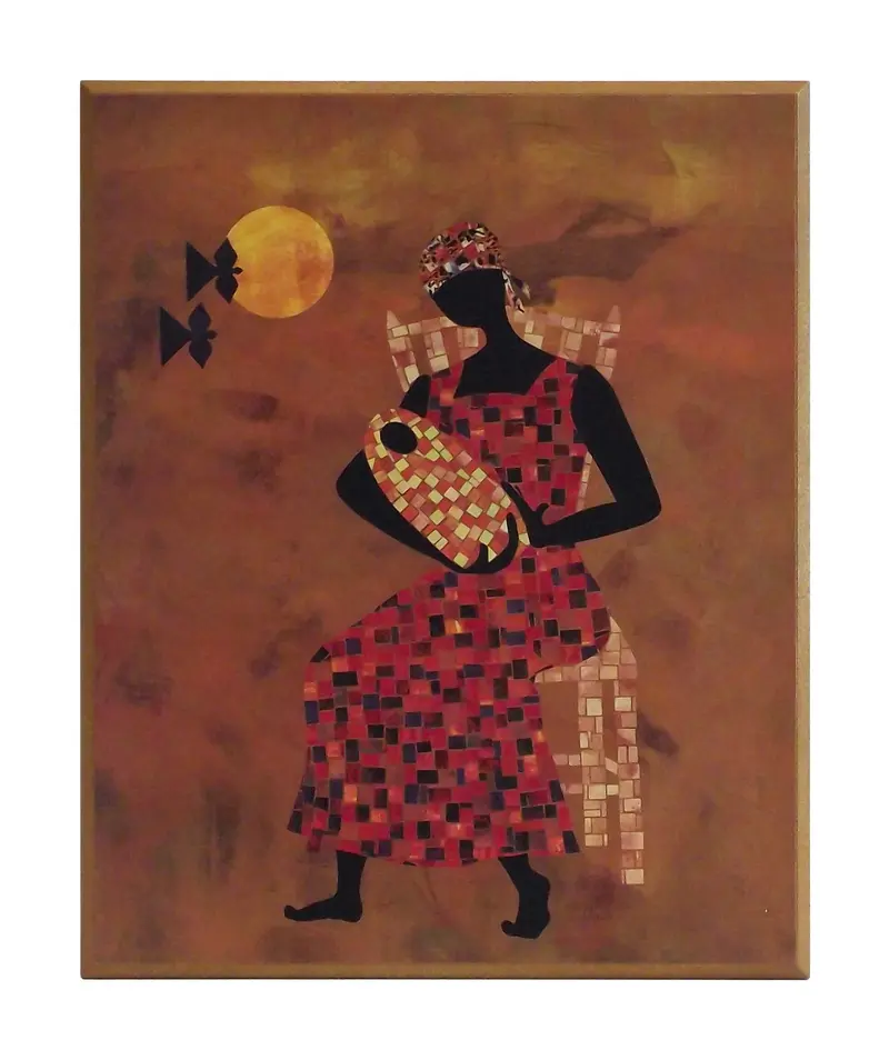 Obraz Afrykanka z dzieckiem 41x51 cm