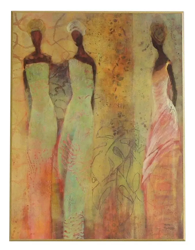 Obraz Afrykanki w pastelowych sukniach 61x81 cm