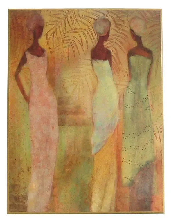 Obraz Afrykanki w pastelowych sukniach 61x81 cm