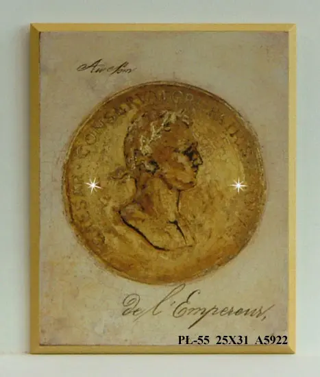 Obraz Akcenty antyczne, imperator ozdobiony kryształkami 25x31 cm
