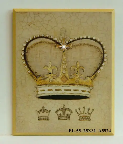 Obraz Akcenty antyczne, korona ozdobiona kryształkiem 25x31 cm
