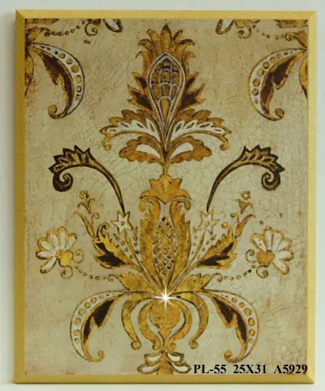 Obraz Akcenty antyczne, kwiatowy ornament ozdobiony kryształkiem 25x31 cm