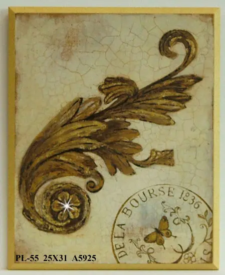 Obraz Akcenty antyczne, ornament ozdobiony kryształkiem 25x31 cm