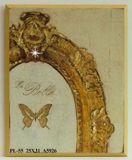 Obraz Akcenty antyczne, rama lustra ozdobiona kryształkiem 25x31 cm
