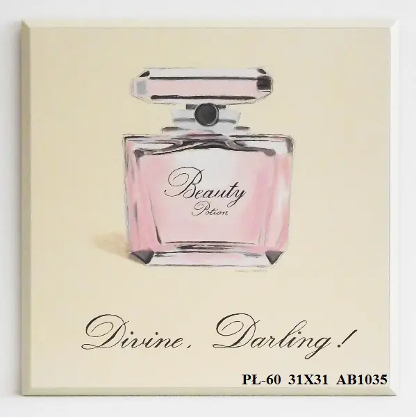 Obraz Akcesoria divy, różowe perfumy 31x31 cm