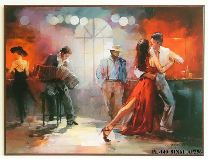 Obraz Akordeon i tańcząca para 81x61 cm