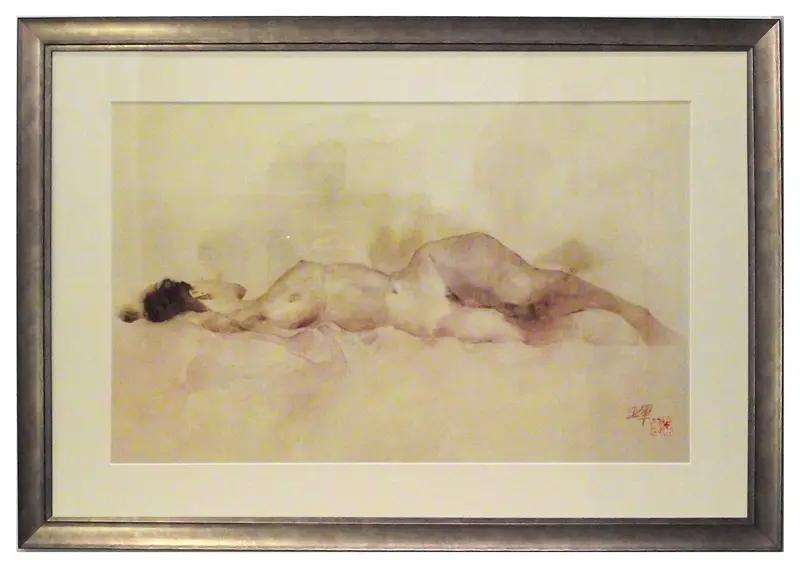 Obraz Akt akwarelą - 'Śpiąca' 70x50 cm