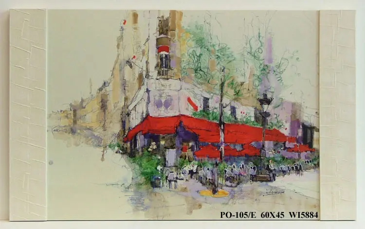 Obraz Akwarelowa paryska kawiarenka 60x45 cm