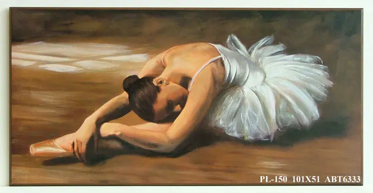 Obraz Baletnica na drewnianej podłodze 101x51 cm