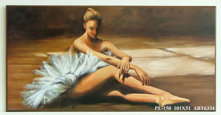 Obraz Baletnica na drewnianej podłodze 101x51 cm