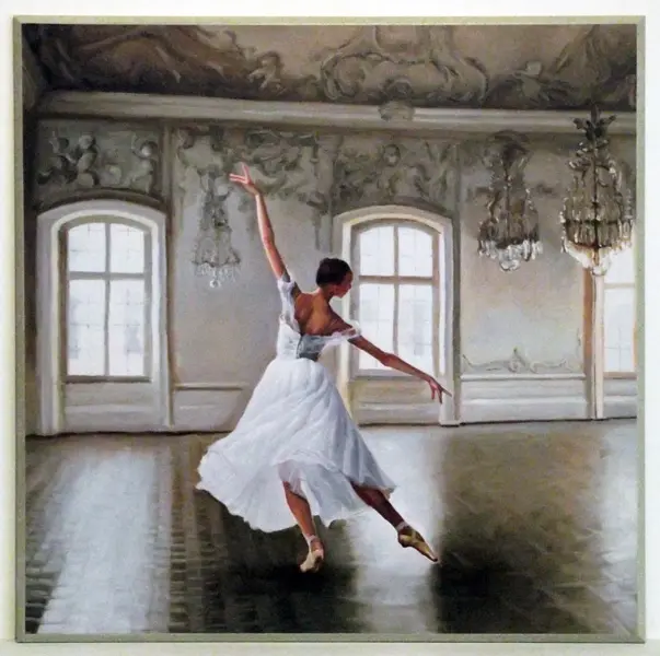 Obraz Baletnica w pałacowej sali 51x51 cm