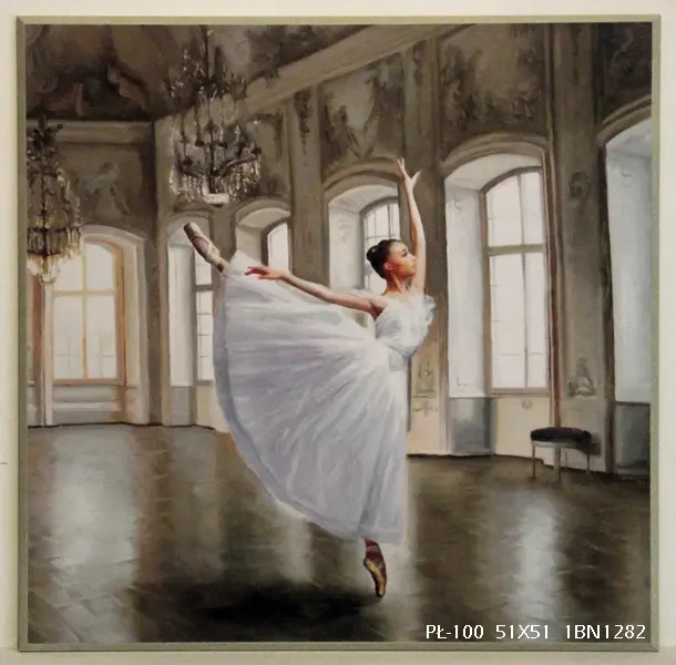 Obraz Baletnica w pałacowej sali 51x51 cm