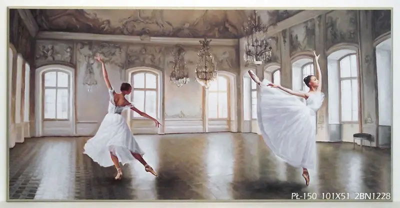 Obraz Baletnice w pałacowej sali 101x51 cm