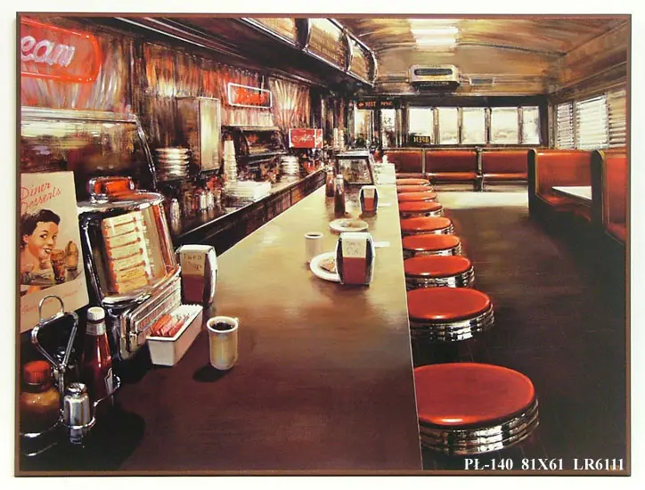 Obraz Bar w amerykańskim stylu 81x61 cm