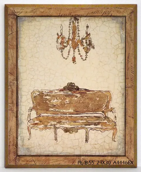 Obraz Barokowa sofa z żyrandolem 25x31 cm