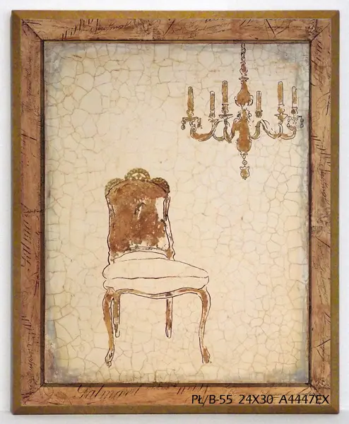 Obraz Barokowe krzesło z żyrandolem 25x31 cm