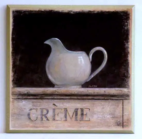 Obraz Biała zastawa, dzbanek CREME 19x19 cm