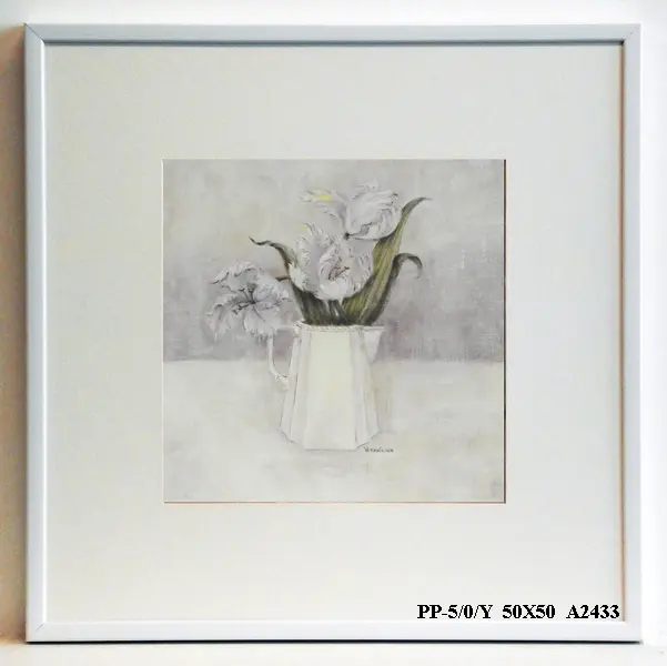 Obraz Białe kwiatki w doniczce 50x50 cm